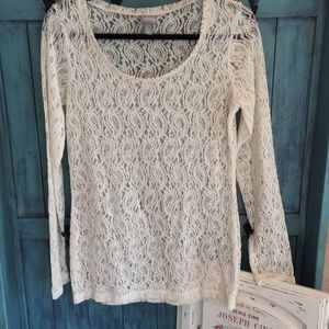 Vanity cream lace top